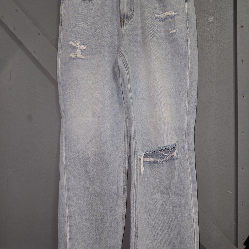 VERVET BY FLYING MONKEY High Rise Distressed Jeans - Light Blue